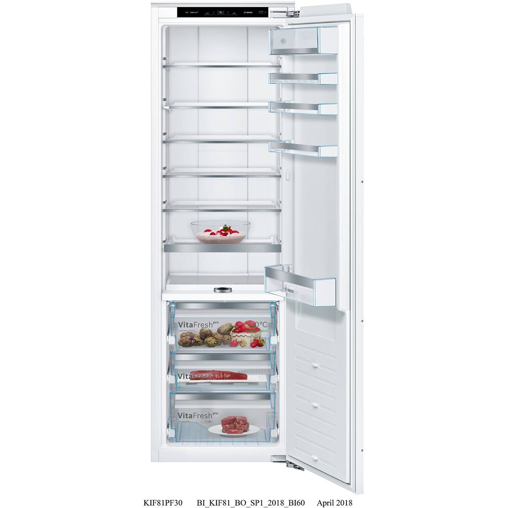 KIF81PFE0 Serie 8, Einbau-Kühlschrank, 177.5 x 56 cm, Flachscharnier 